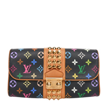 LOUIS VUITTON Monogram Multicolor Courtney Clutch Black