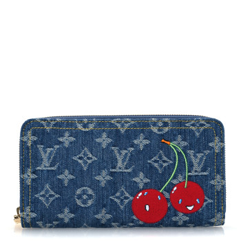 LOUIS VUITTON LV X TM Monogram Denim Cerises Zippy Wallet Blue