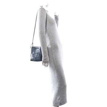 BOTTEGA VENETA Nappa Maxi Intrecciato Small Cassette Bucket Bag Thunder