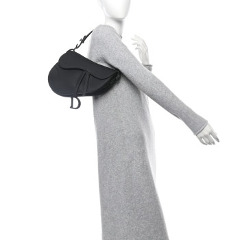 CHRISTIAN DIOR Ultra Matte Calfskin Saddle Bag Black