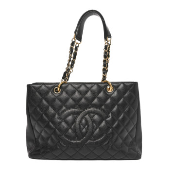 CHANEL Caviar Quilted Grand Shopping Tote GST Black