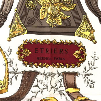 HERMES Silk Concours D Etriers Scarf 90
