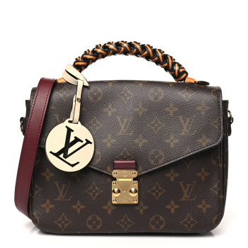 LOUIS VUITTON Monogram Braided Pochette Metis Safran