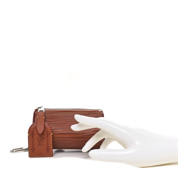 LOUIS VUITTON Epi XL Polochon Key Holder Cognac