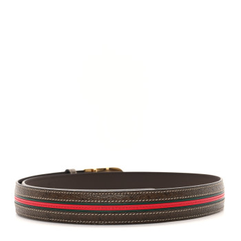 GUCCI Dollar Calfskin Interlocking G Web Belt 90 36 Brown