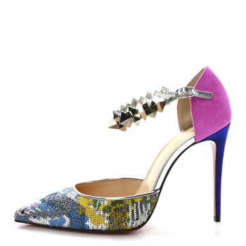 CHRISTIAN LOUBOUTIN Specchio Brosse Paillettes Planet Chic 100 Pump 37.5 Version Multicolor