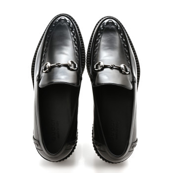 GUCCI Magnum Calfskin Mens Horsebit Creeper Loafers 11.5 Black