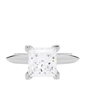 TIFFANY Platinum Diamond 2.08ct Princess Cut Solitaire Engagement Ring 48 4.5