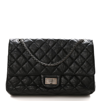 CHANEL Aged Calfskin Quilted 2.55 Reissue 226 Flap Black
