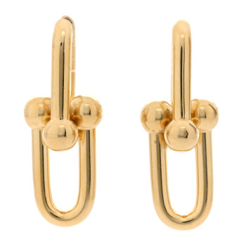 TIFFANY 18K Yellow Gold Large HardWear Link Earrings