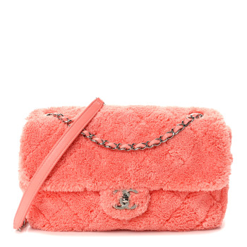CHANEL Lambskin Calfskin Mixed Fibers Quilted Medium Flap Orange