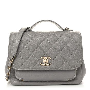 CHANEL Caviar Quilted Medium Business Affinity Flap Grey