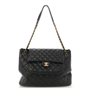 CHANEL Caviar Quilted Flap Tote Black