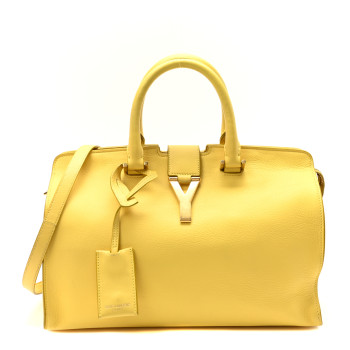 SAINT LAURENT Calfskin Small Classic Y Cabas Yellow SAINT LAURENT Calfskin Small Classic Y Cabas Yellow
