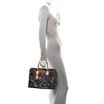 LOUIS VUITTON Monogram Fleur De Jais Sequins Speedy 30
