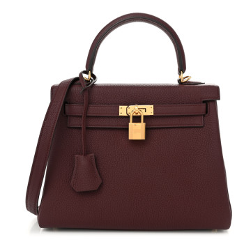 HERMES Togo Kelly Retourne 25 Bordeaux