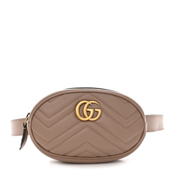 GUCCI Calfskin Matelasse GG Marmont Belt Bag 95 38 Porcelain Rose