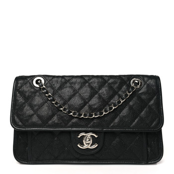 CHANEL Caviar Quilted Medium French Riviera Flap Black