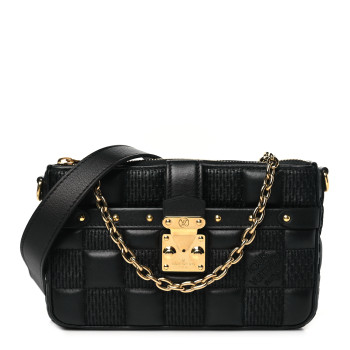 LOUIS VUITTON Damier Quilt Lambskin Troca Pochette Black