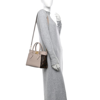 LOUIS VUITTON Calfskin Monogram On My Side PM Greige