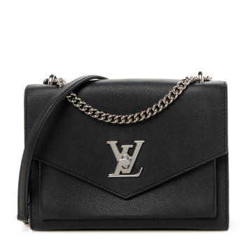 LOUIS VUITTON Soft Calfskin My Lockme Chain Bag BB Black