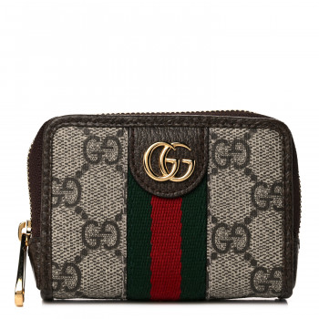 小物 Gucci card case GUCCI GG Embossed Leather Zip Card Case Card Holder Green | eBay