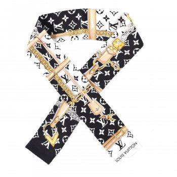 LOUIS VUITTON Silk Monogram Confidential Bandeau Black