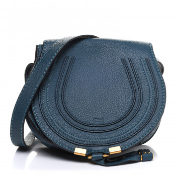 CHLOE Calfskin Mini Marcie Round Crossbody Bag Teal