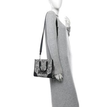 MCM Vintage Jacquard Monogram Small Munchen Tote Grey