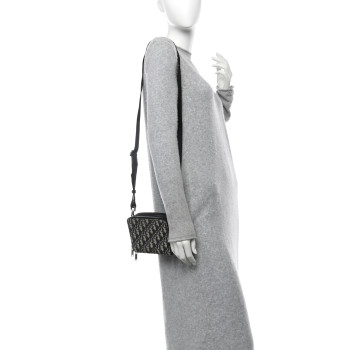 CHRISTIAN DIOR Oblique Pouch Beige Black