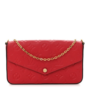 LOUIS VUITTON Empreinte Pochette Felicie Chain Wallet Scarlet