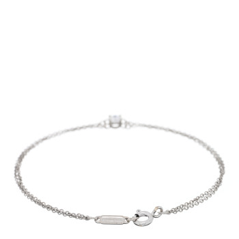 TIFFANY Platinum Diamond .17ct Double Chain Solitaire Bracelet