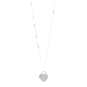 TIFFANY Sterling Silver Return to Tiffany Etched Heart and Arrow Tag Pendant Necklace