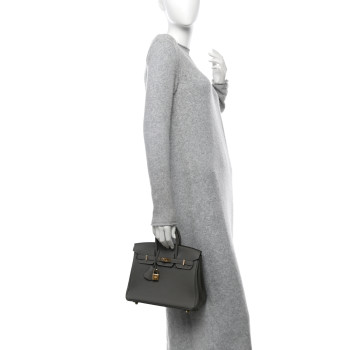 HERMES Togo Birkin 25 Gris Meyer