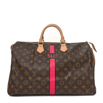 LOUIS VUITTON Monogram My LV Heritage Speedy 40 Fuchsia Blue Marine