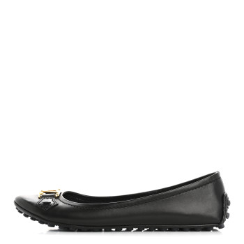 LOUIS VUITTON Calfskin Oxford Ballerina Flats 36.5 Black