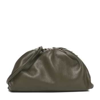 BOTTEGA VENETA Butter Calfskin The Mini Pouch Kaki Fondente