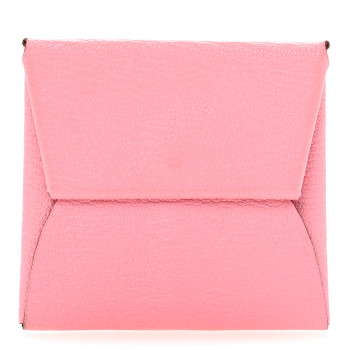 HERMES Chevre Mysore Verso Bastia Coin Purse Rose Confetti Brique