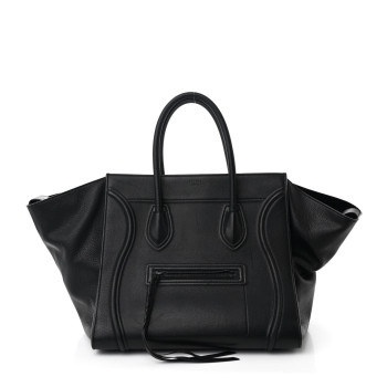 CELINE Supple Calfskin Medium Phantom Luggage Black