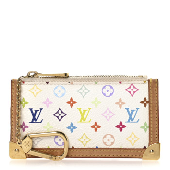 LOUIS VUITTON Monogram Multicolor Key Pouch White