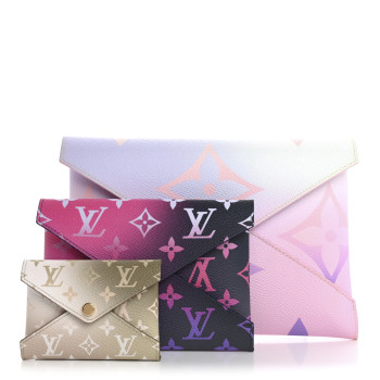 LOUIS VUITTON Monogram Giant Spring in the City Kirigami Pochette Set Sunrise Pastel Midnight Fuchsia Sunset Kaki