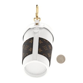 LOUIS VUITTON Calfskin Monogram LV Cup Bag Charm White
