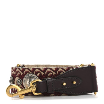 CHRISTIAN DIOR Oblique Studded Shoulder Strap Burgundy