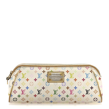 LOUIS VUITTON Monogram Multicolor Kate Clutch White