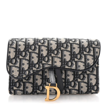 CHRISTIAN DIOR Oblique Saddle Belt Bag Blue