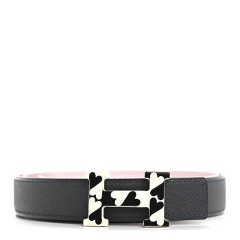 HERMES Swift Epsom H Email Coeur Belt 85 34 Rose Sakura Gris Misty