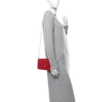 LOUIS VUITTON Empreinte Pochette Felicie Chain Wallet Scarlet