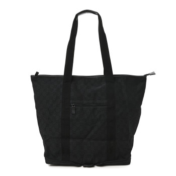 GUCCI Denim Monogram Large Collapsible Travel Tote Black