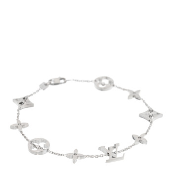 LOUIS VUITTON 18K White Gold Idylle Blossom Monogram Bracelet