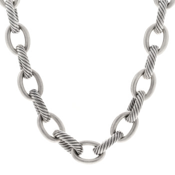DAVID YURMAN Sterling Silver 17mm Large Oval Link Necklace